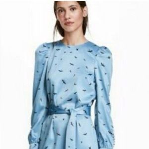 Women’s satin blue bird dress size 8